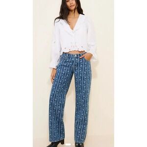We The Free Tennessee Low Rise Printed Boyfriend Jeans Size 29